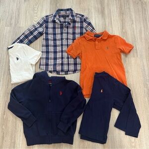 Polo Ralph Lauren 5 piece boys size 8 lot. Hoodie, polo, tee, button down.